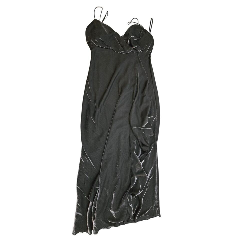 Dress Barn Woman Collection Black/ Metallic spaghetti Strap Evening Gown SZ 18